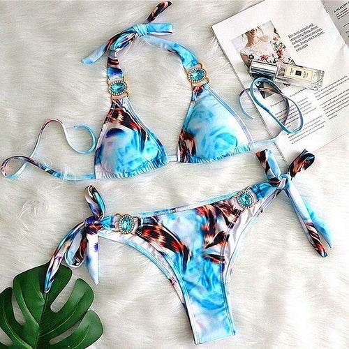 Bikini Jewelled Rhinestones Luxury Diamond Bikini Women Swimwear - Big J's Showstoppin' Store